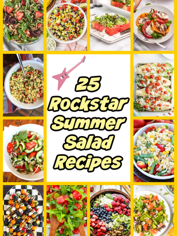 collage of summer salad recipes