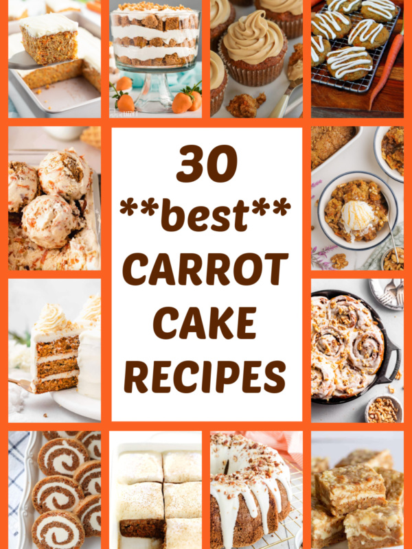 collage pinterest pin of best carrot cake recipes