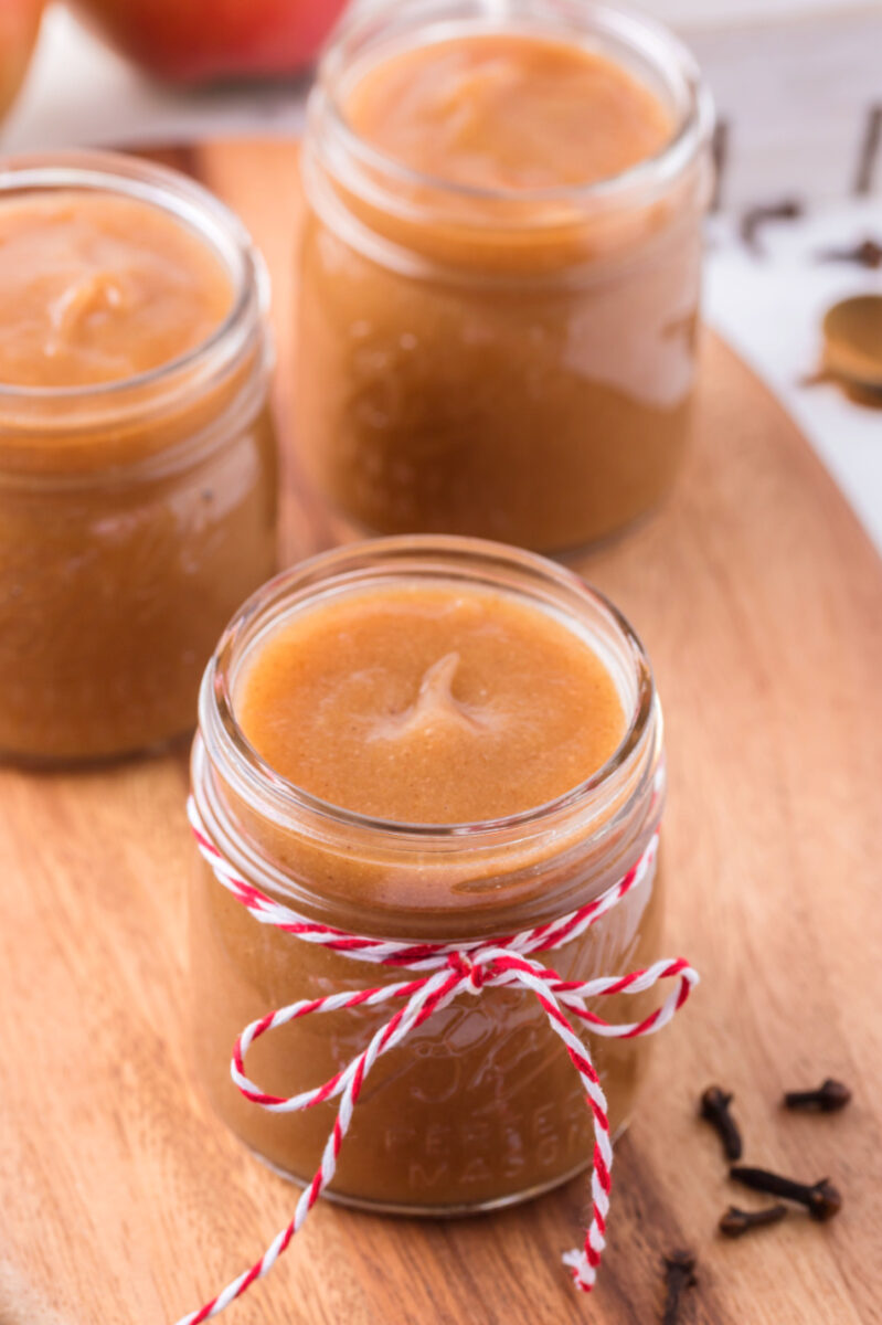 apple butter in jars