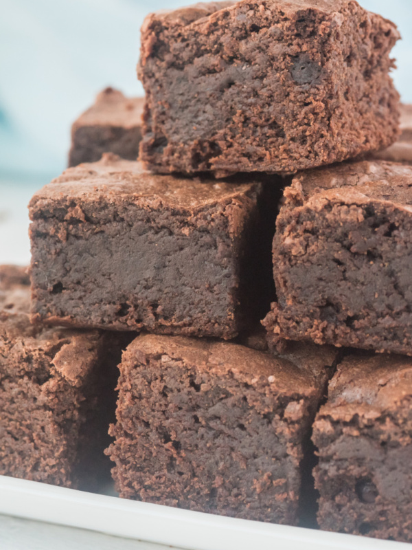 stack of baked spicy brownies