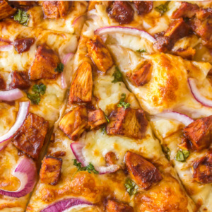 pinterest image for barbecue chicken pizza