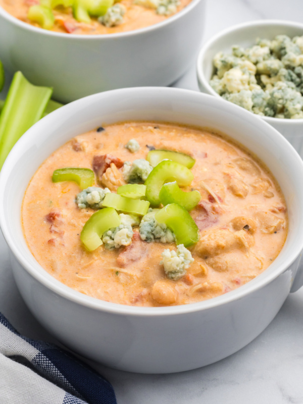 buffalo chicken soup in a bowl