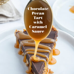 pinterest image for chocolate pecan tart