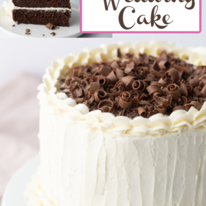 pinterest collage image for chocolate wedding cake