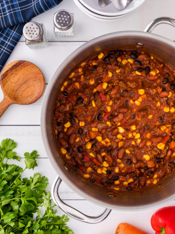 confetti chili in a pot