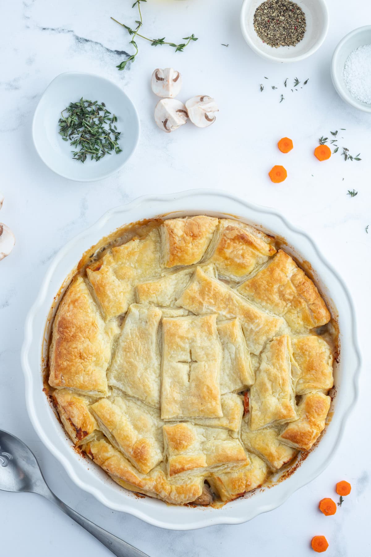 whole coq au vin pot pie