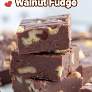 pinterest image for creamy chocolate walnut fudge