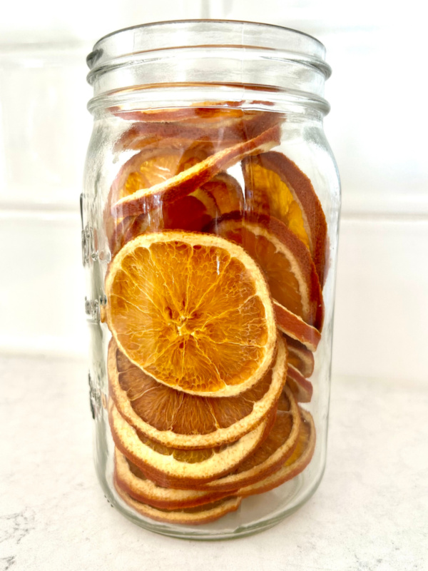 jar of dehydrated oranges