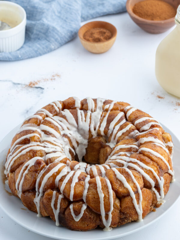 eggnog monkey bread on plate