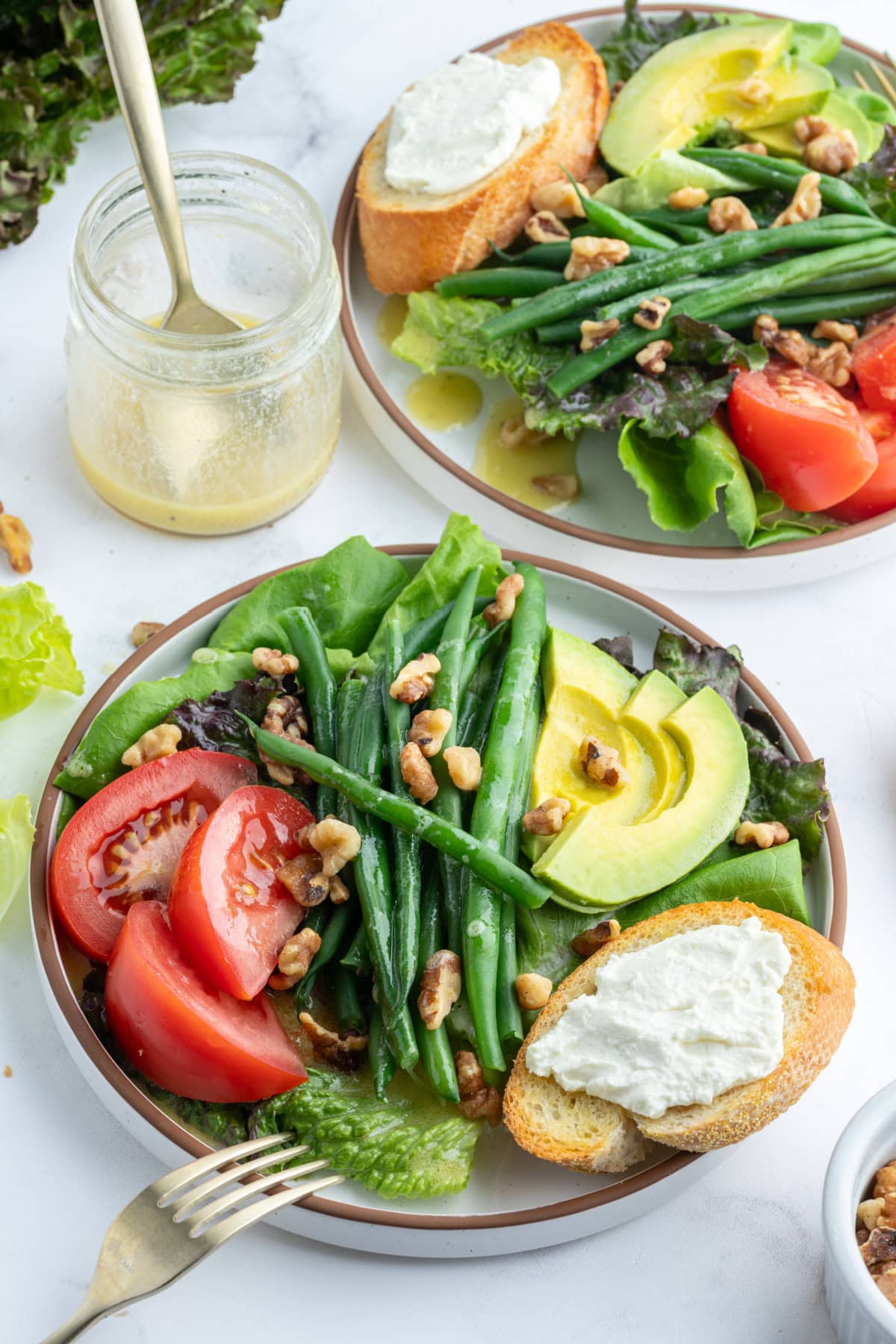 french goat cheese salad on two plates