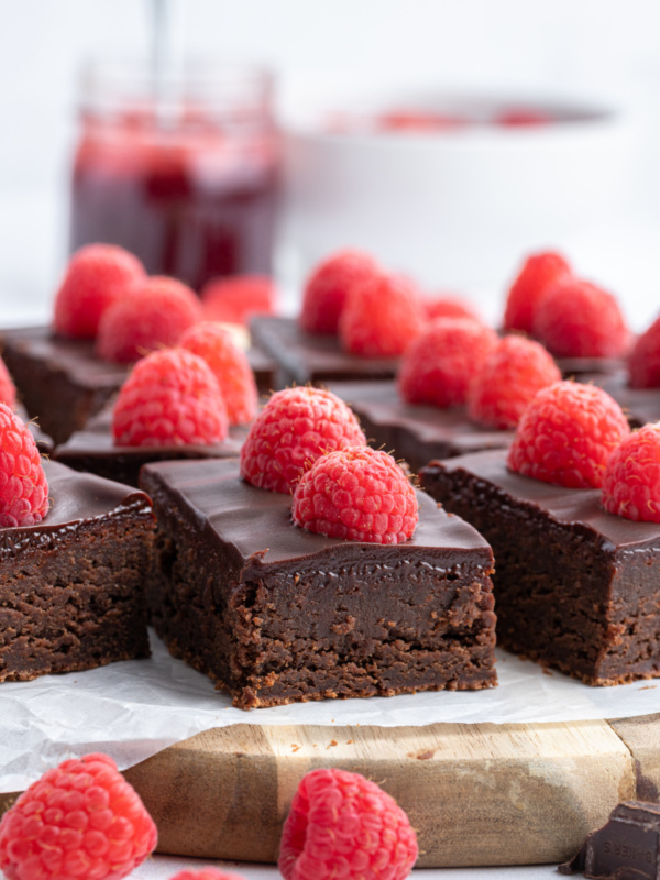 fudgy chocolate raspberry bars