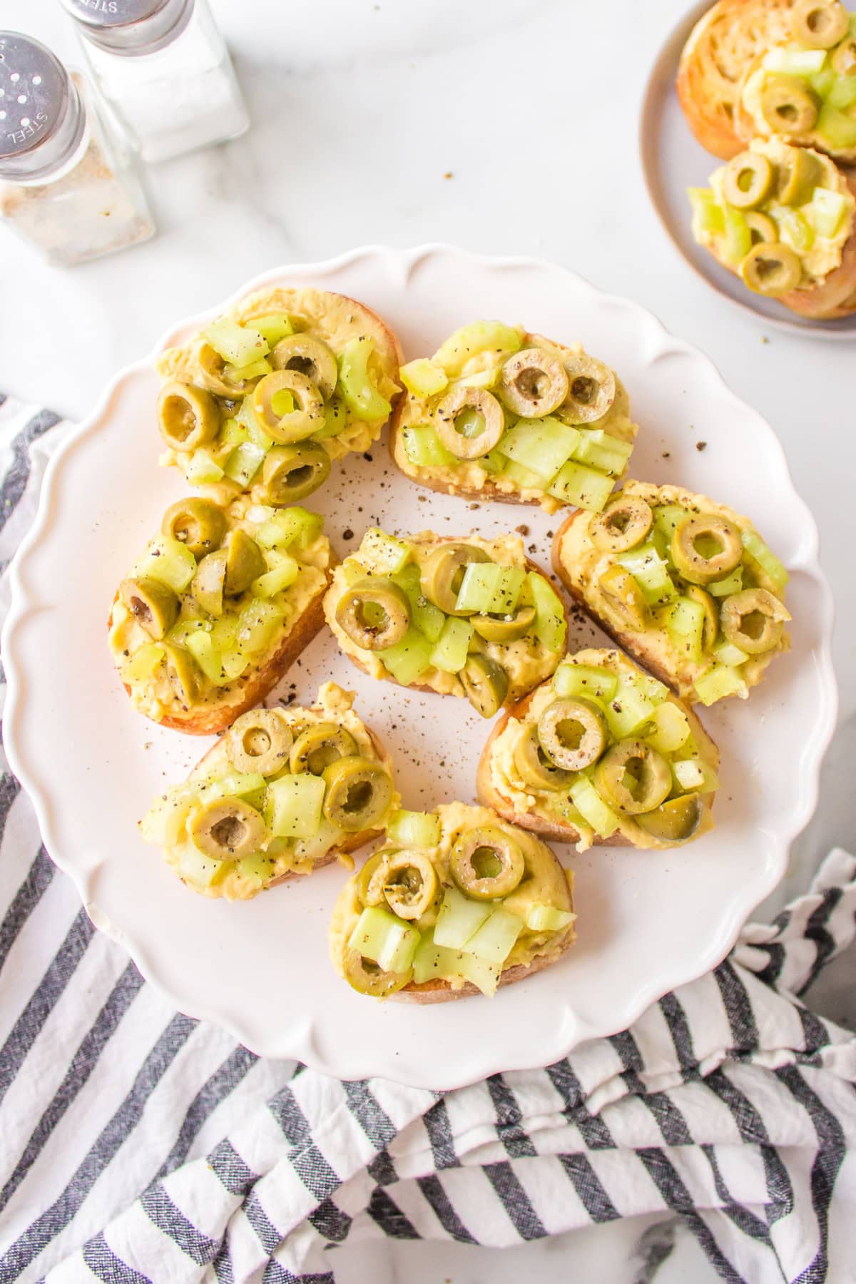 platter of greek crostini