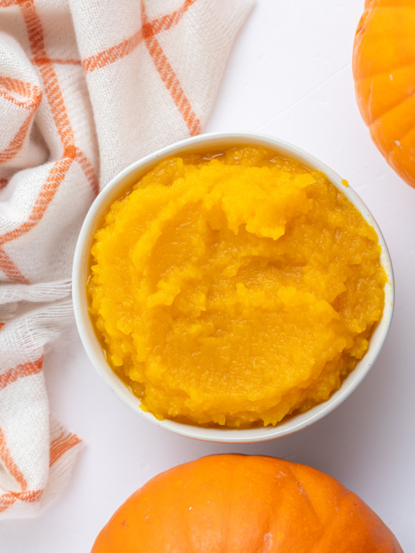 pumpkin puree in a bowl