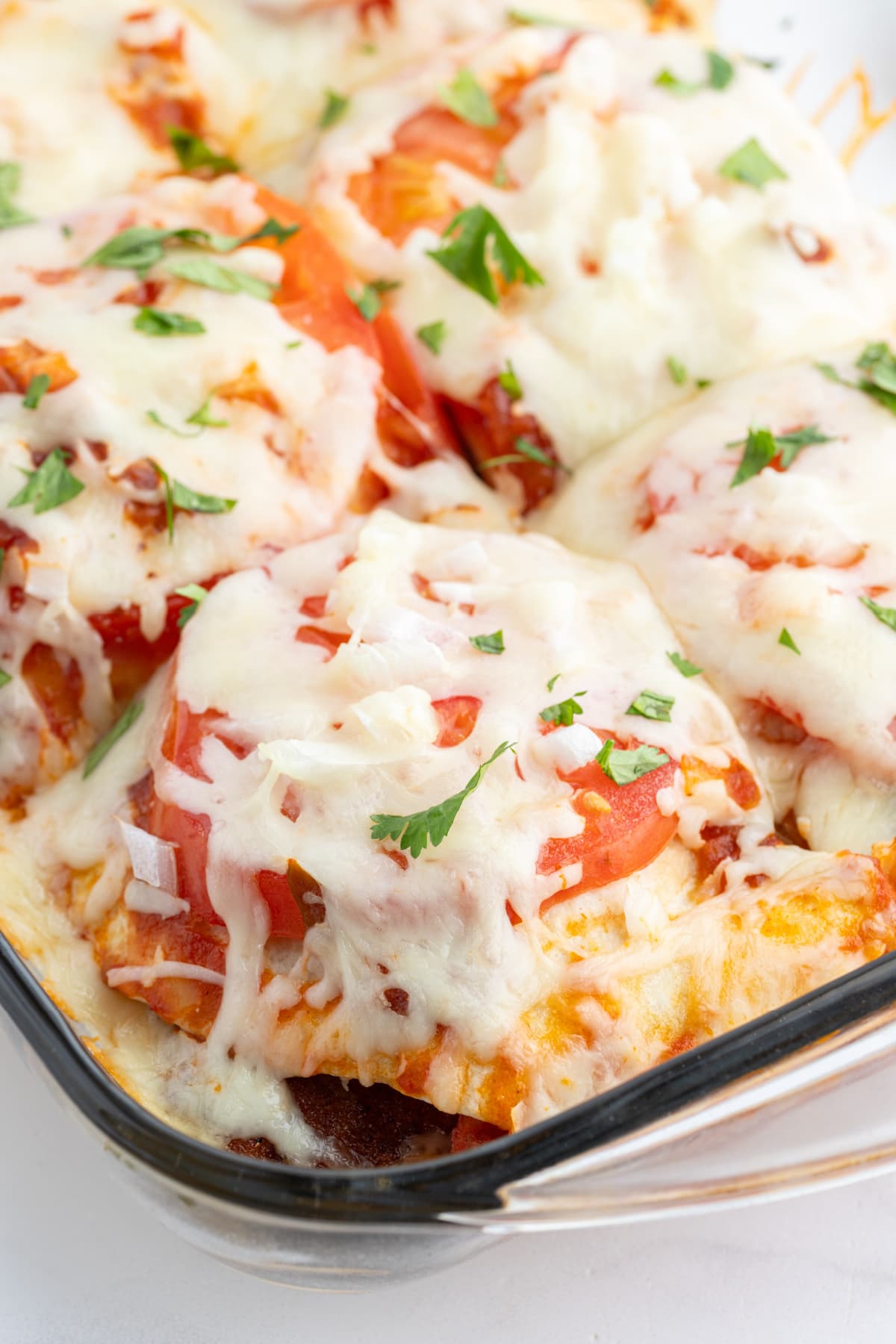 inside out fish tacos in baking dish