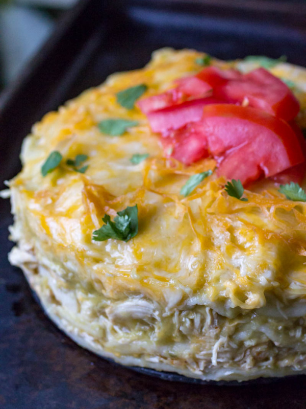 Instant Pot Green Chicken Enchilada Casserole