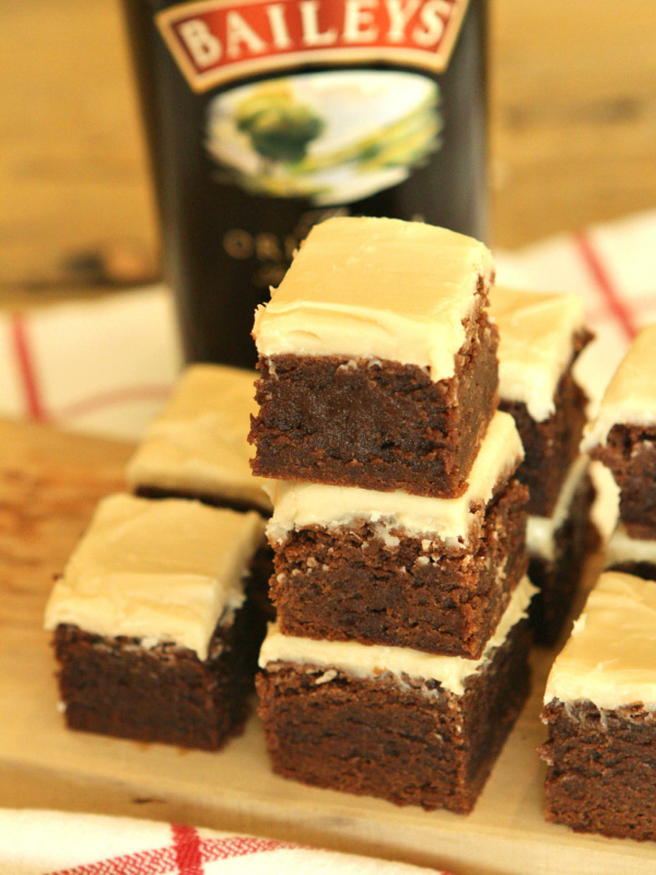 Irish Cream Brownies stacked