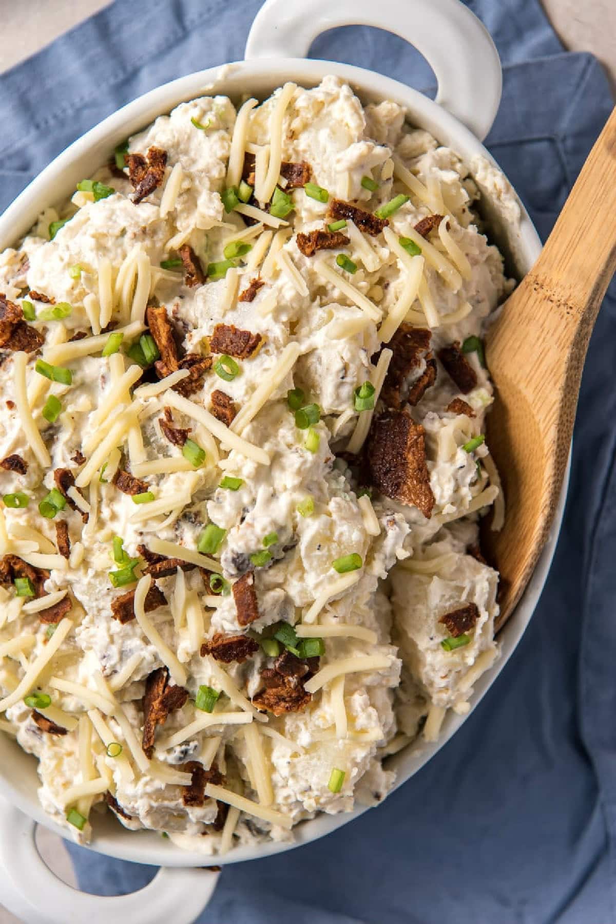 bowl of loaded baked potato salad