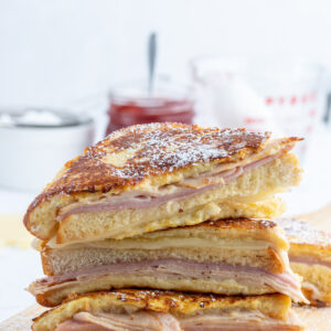 monte cristo sandwich halves stacked