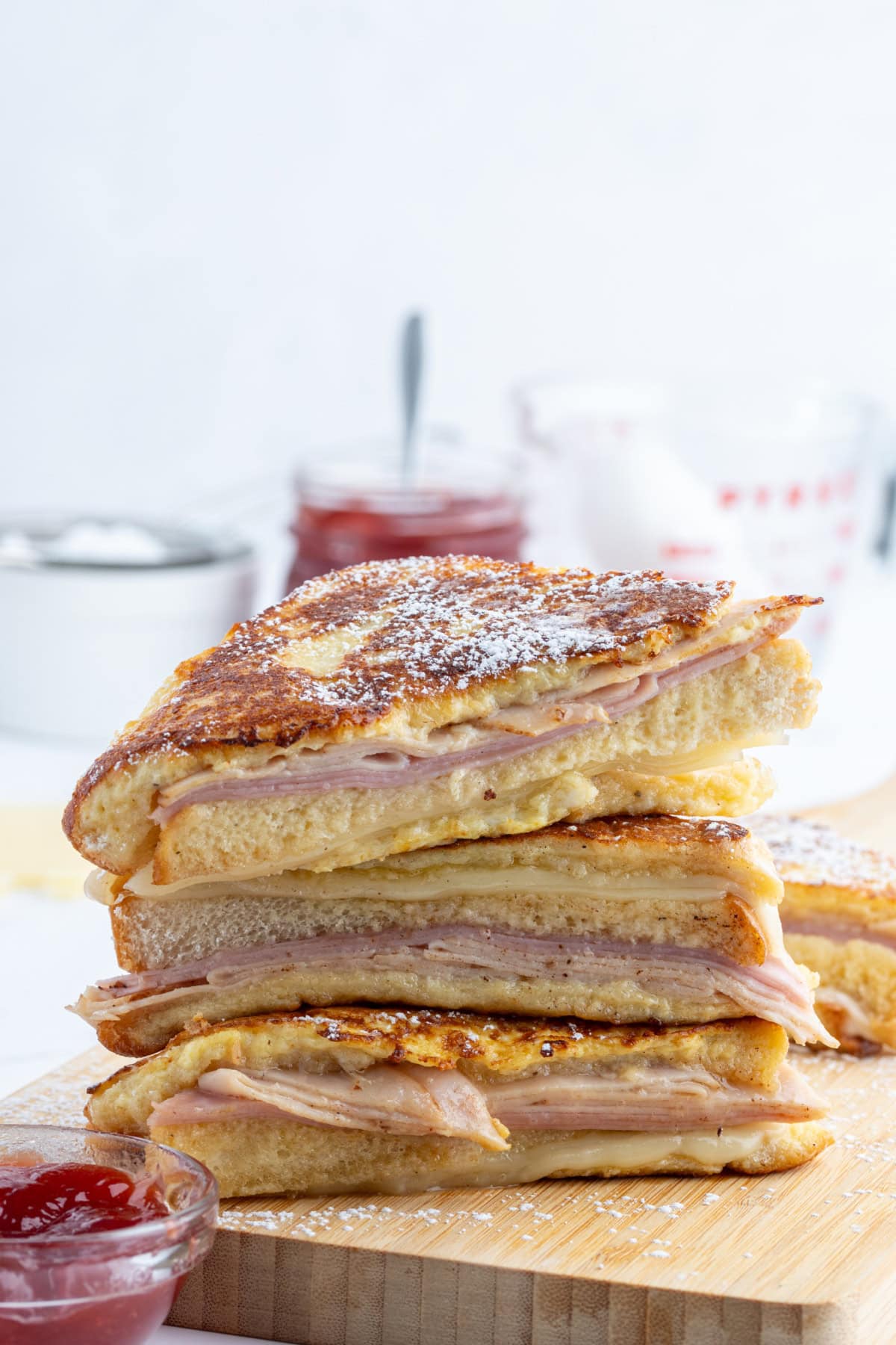 monte cristo sandwich halves stacked