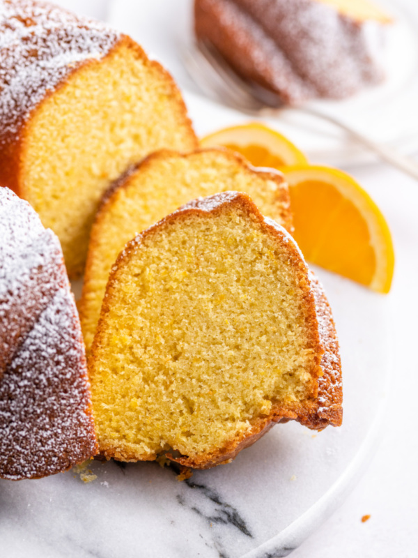 sliced orange cake