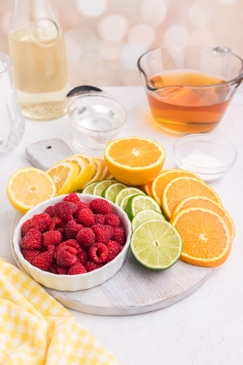 ingredients displayed for making point loma sangria