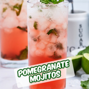 pinterest image for pomegranate mojitos