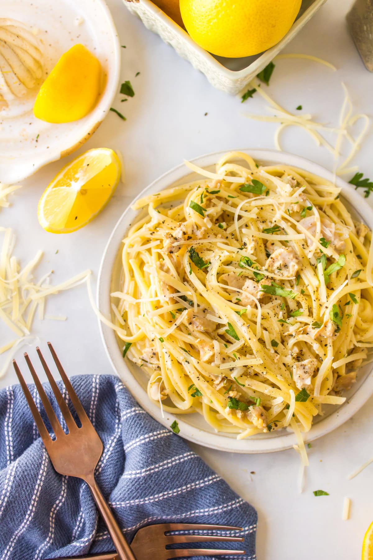 bowl of clam linguine