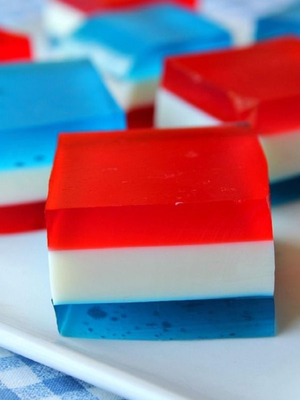 red white and blue finger jello