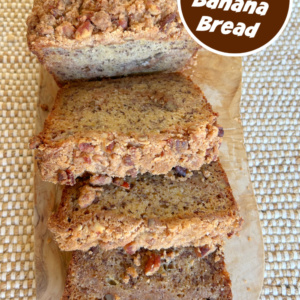 pinterest image for streusel banana bread