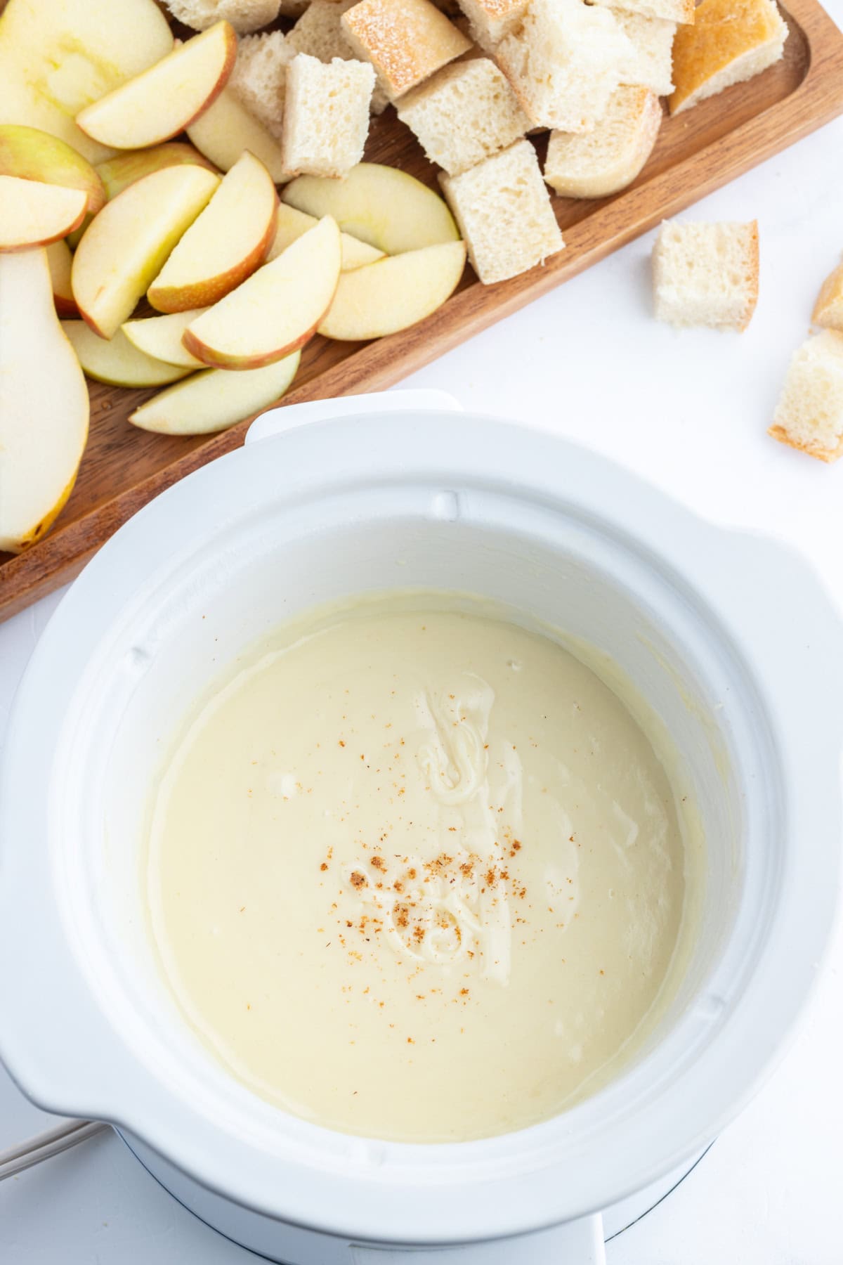 pot of swiss cheese fondue