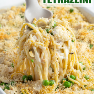 pinterest image for turkey tetrazzini