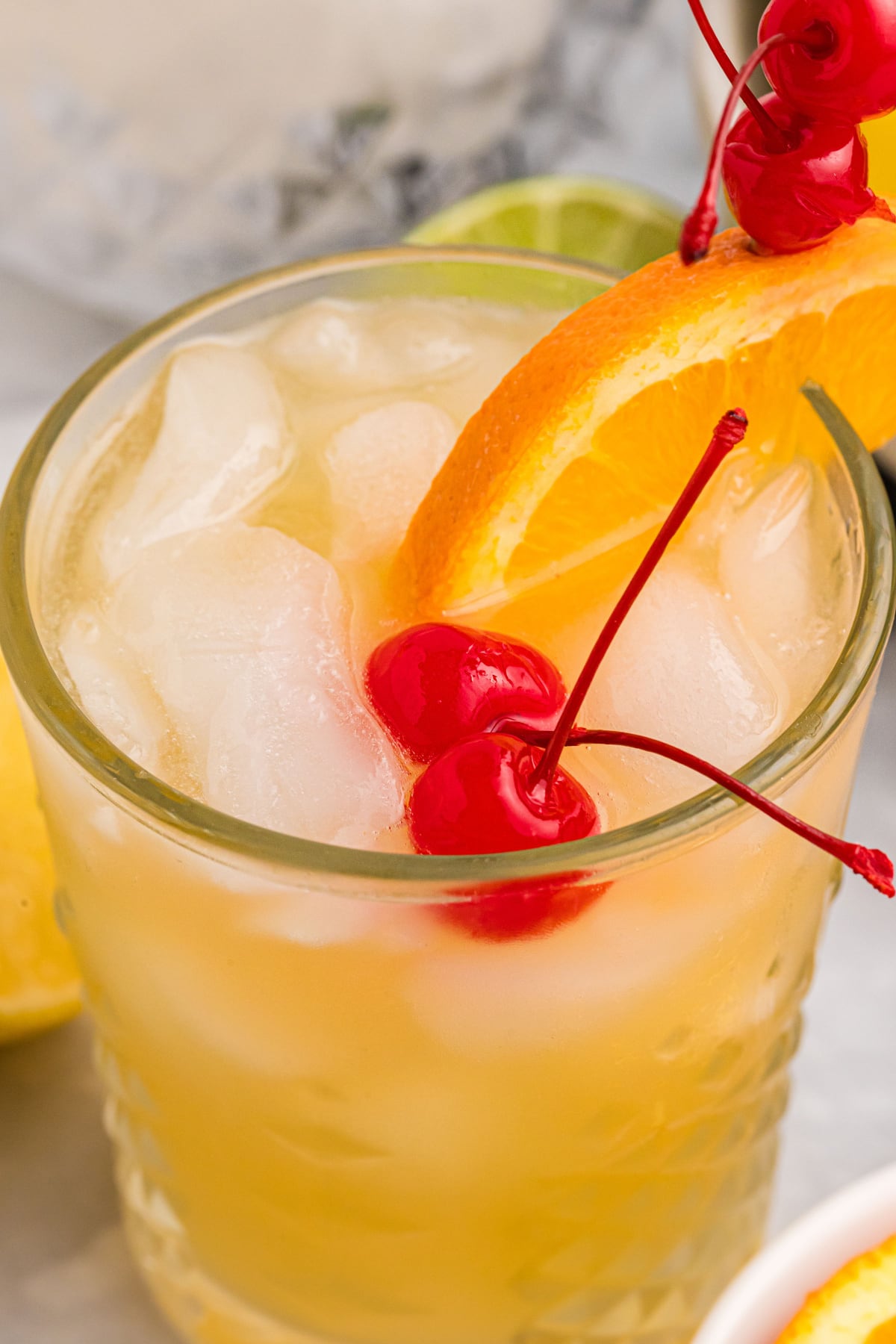 top view of a whiskey sour cocktail